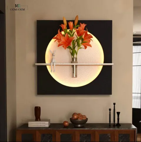 Hydroponics Plants Art Decorative Painting Simplicity Modern Three-dimensional Sandstone Wall Surface Mural Painting