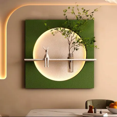 Hydroponics Plants Art Decorative Painting Simplicity Modern Three-dimensional Sandstone Wall Surface Mural Painting