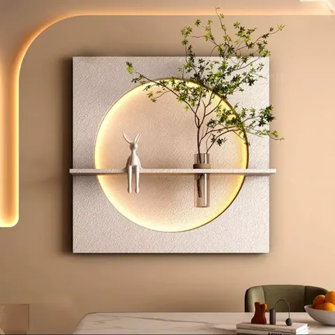 Hydroponics Plants Art Decorative Painting Simplicity Modern Three-dimensional Sandstone Wall Surface Mural Painting