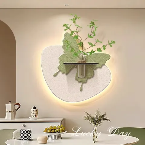 植物 单幅 装饰画 现代简约 餐厅背景墙挂画 LED带灯画