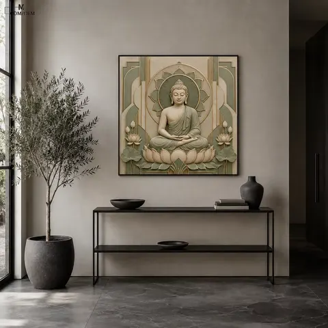 Indian Deity Wall Art Buddha Ganesha Canvas Krishna Shiva Decor Hindu Spiritual Painting Entryway Religious Art