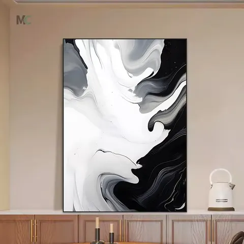 Ink Painting Entrance Corridor Wall Art Home Decor Painting Living Room Abstract Hotel Bed Crystal Porcelain Painting