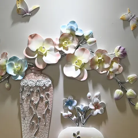 繁花 单幅 装饰画 现代简约 客厅背景墙挂画 砂岩浮雕