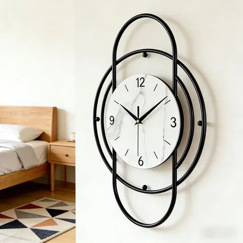 Ironwork Alarm Wall Clock Living Room Household Simplicity Restaurant Creativity Art Decoration Hanging Piece