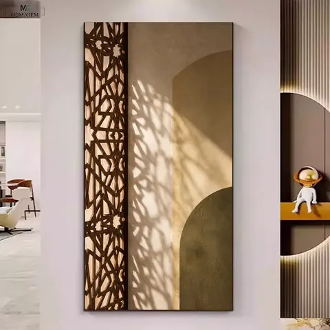 Islamic Wall Art Moroccan Geometric Canvas Print Modern Muslim Home Decor Tall Entryway Painting Living Room Wall Artwork