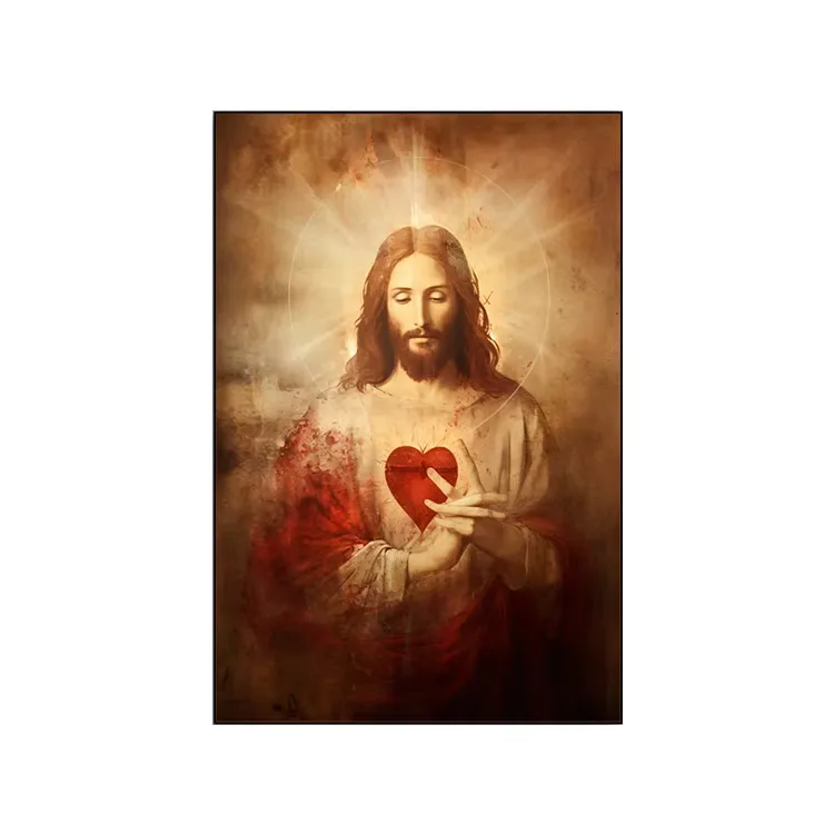 Jesus Figure Portrait Paintings on Canvas Art Murals Modern Religion Arts Crystal LED Diamond Paintings