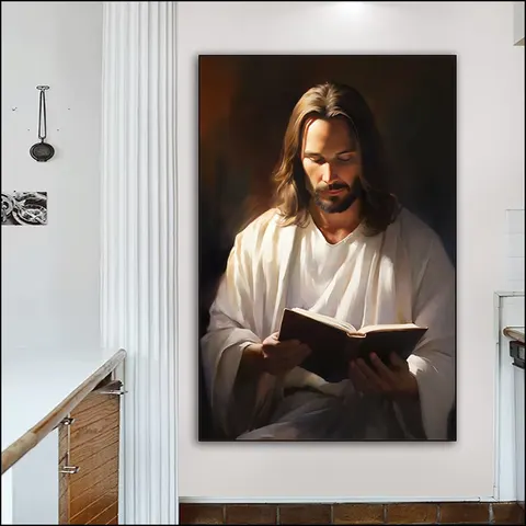 Jesus Figure Portrait Paintings on Canvas Art Murals Modern Religion Arts Crystal LED Diamond Paintings