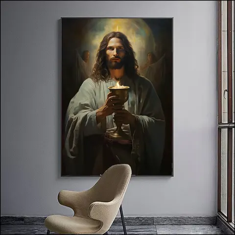 Jesus Figure Portrait Paintings on Canvas Art Murals Modern Religion Arts Crystal LED Diamond Paintings