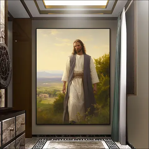 Jesus Figure Portrait Paintings on Canvas Art Murals Modern Religion Arts Crystal LED Diamond Paintings