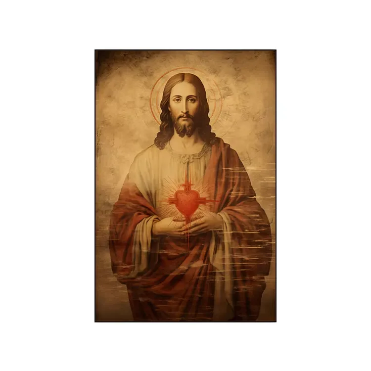 Jesus Figure Portrait Paintings on Canvas Art Murals Modern Religion Arts Crystal LED Diamond Paintings Living Room