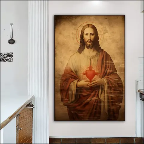 Jesus Figure Portrait Paintings on Canvas Art Murals Modern Religion Arts Crystal LED Diamond Paintings Living Room