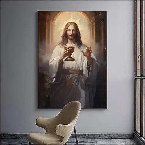 Jesus Figure Portrait Paintings on Canvas Arts Murals Modern Religion Arts LED Diamond Paintings Crystal Porcelain Painting