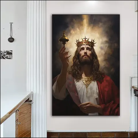 Jesus Figure Portrait Paintings on Canvas Arts Murals Modern Religion Arts LED Diamond Paintings Crystal Porcelain Painting