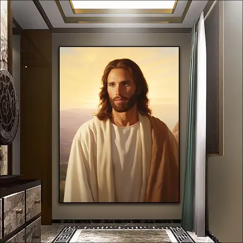 Jesus Figure Portrait Paintings on Canvas Arts Murals Modern Religion Arts LED Diamond Paintings Crystal Porcelain Painting