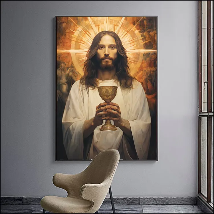 Jesus Portrait Christianity Decor Painting on Canvas Art Modern Religion Arts LED Diamond Paintings