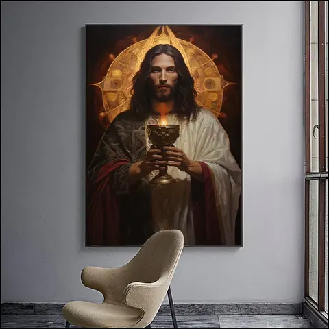 Jesus Portrait Christianity Decor Painting on Canvas Art Modern Religion Arts LED Diamond Paintings