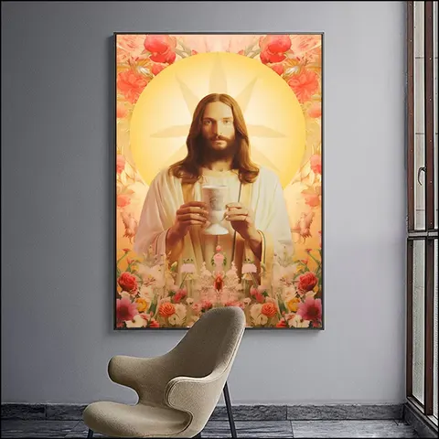Jesus Portrait Christianity Decor Painting on Canvas Art Mural Modern Religion Arts LED Diamond Paintings