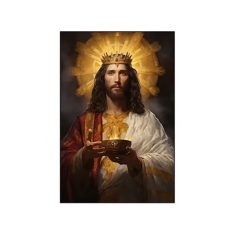 Jesus Portrait Christianity Decor Painting on Canvas Art Murals Modern Religion Arts LED Diamond Paintings