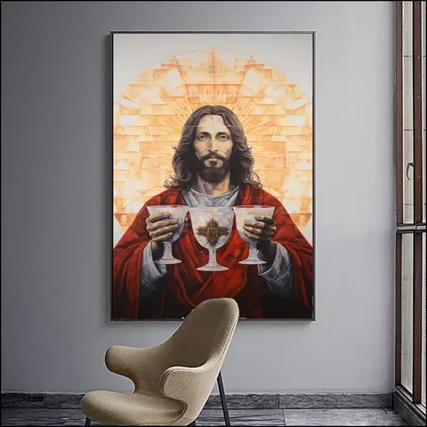 Jesus Portrait Christianity Decor Painting on Canvas Art Murals Modern Religion Arts LED Diamond Paintings