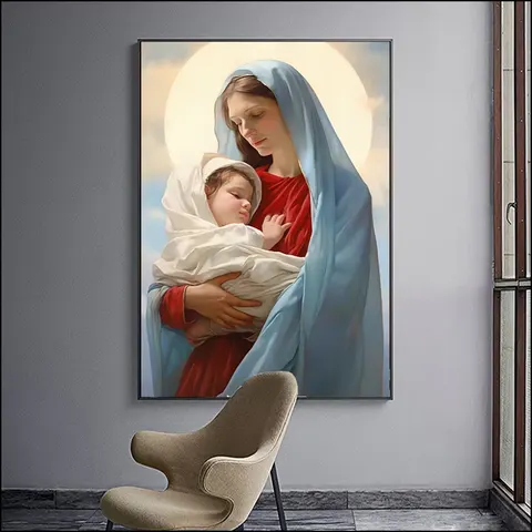 Jesus Portrait Christianity Decor Painting on Canvas Arts Murals Modern Religion Arts Led Diamond Painting