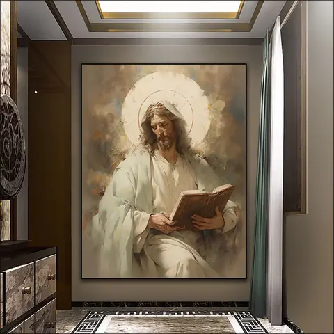 Jesus Portrait Christianity Decor Painting on Canvas Arts Murals Modern Religion Arts Led Diamond Painting