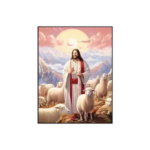Jesus Portrait Christianity Decor Painting on Canvas Arts Murals Modern Religion Arts Led Diamond Painting