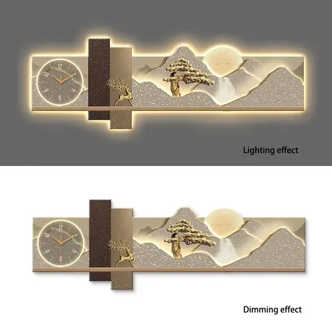 Landscape Entrance Hall Art Home Decoration Wall Art Sofa Background Wall  LED Glowed Crystal Porcelain Painting