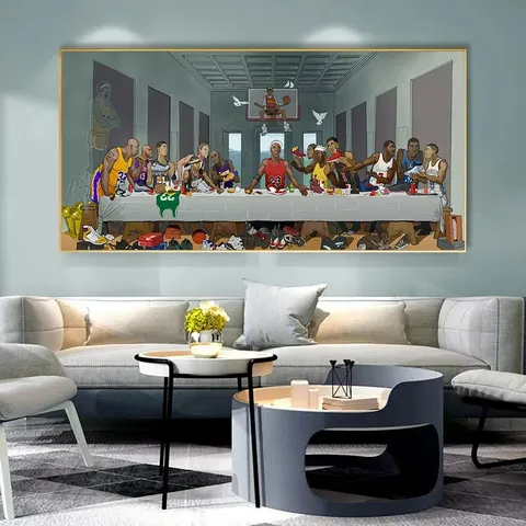 Large Religious Canvas Prints Last Supper Art Deco Painting Wall Decor Crystal Jesus Aluminum Frame Hanging Home Decor