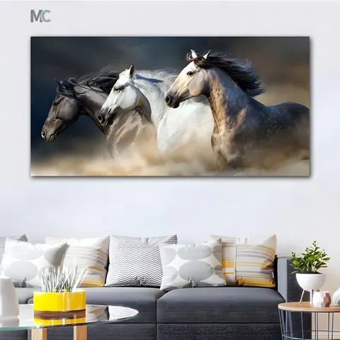 Large Size Running Mustang Art Painting Modern Home Wall Decor Painting Used for the Living Room Background Painting Poster