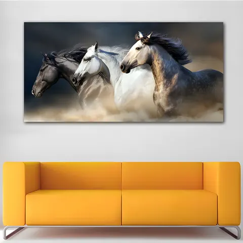 Large Size Running Mustang Art Painting Modern Home Wall Decor Painting Used for the Living Room Background Painting Poster