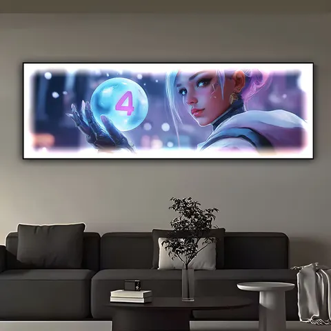 人物 单幅 装饰画 现代简约 客厅背景墙挂画 LED带灯画