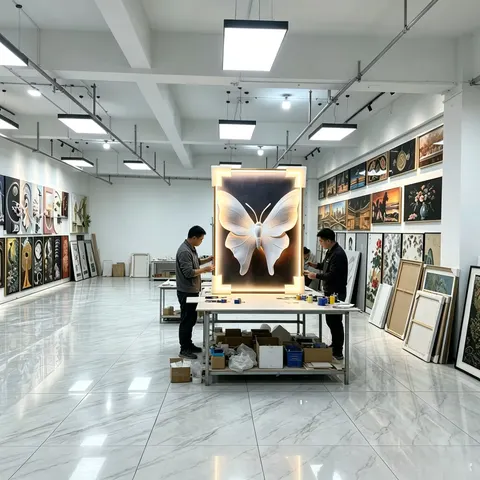 动物 单幅 装饰画 现代简约 客厅背景墙挂画 LED带灯画