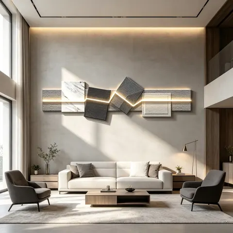 LED Decorative Painting, Abstract Geometric LED Light Wall Art, Modern Home Decor Wall Painting