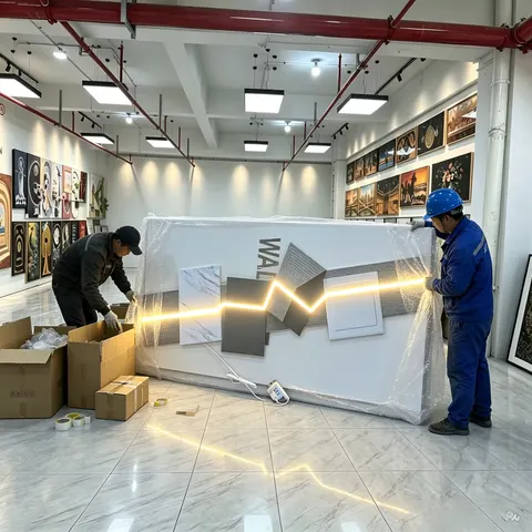 抽象 单幅 装饰画 现代简约 客厅背景墙挂画 LED带灯画
