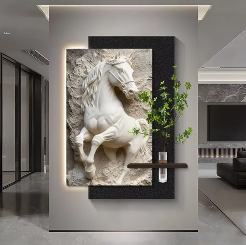 抽象 单幅 装饰画 现代简约 酒店背景墙挂画 LED带灯画