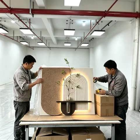抽象 单幅 装饰画 侘寂风 客厅背景墙挂画 LED带灯画