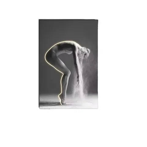 LED Lighting Luxury Women Hanging Figure Portrait Paintings Modern Canvas Porch Decorative Corridor Yoga Living Room Sofa