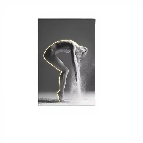 LED Lighting Luxury Women Hanging Figure Portrait Paintings Modern Canvas Porch Decorative Corridor Yoga Living Room Sofa
