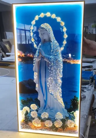 繁花 单幅 装饰画 现代简约 客厅背景墙挂画 LED带灯画