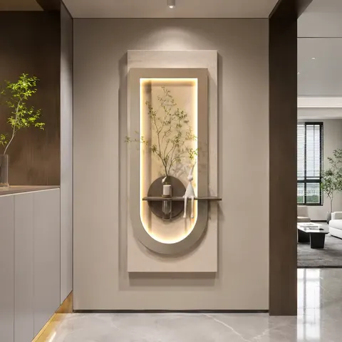 Led Sandstone Painting Modern Minimalist Frameless Hydroponic Greenery Entryway Decorative Painting LED Decorative Painting
