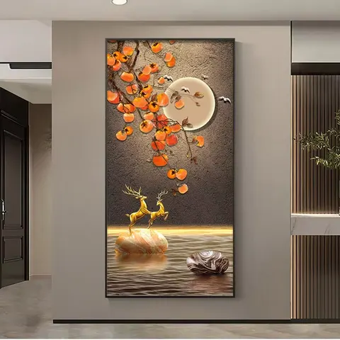 抽象 单幅 装饰画 轻奢风 客厅背景墙挂画 晶瓷画