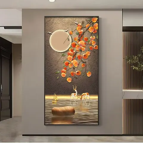抽象 单幅 装饰画 轻奢风 客厅背景墙挂画 晶瓷画