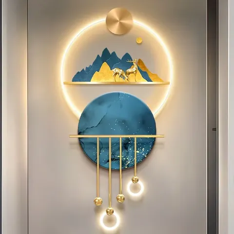 Light Luxury Beckoning Cat Fortune Deer Entrance Acrylic LED Wall Art 3D Acrylic LED Art 3D Acrylic LED Wall Art
