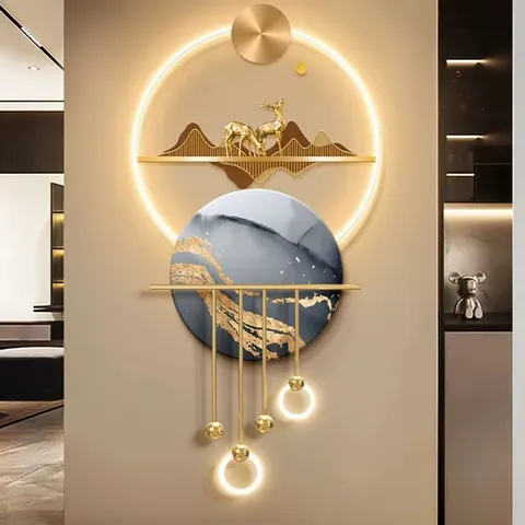 Light Luxury Beckoning Cat Fortune Deer Entrance Acrylic LED Wall Art 3D Acrylic LED Art 3D Acrylic LED Wall Art