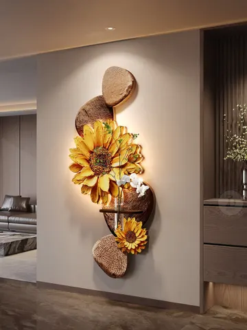 Light Luxury High-end Entryway Decor Painting Relief Three-dimensional Effect Sandstone Heart-shaped Minimalist Wall Art