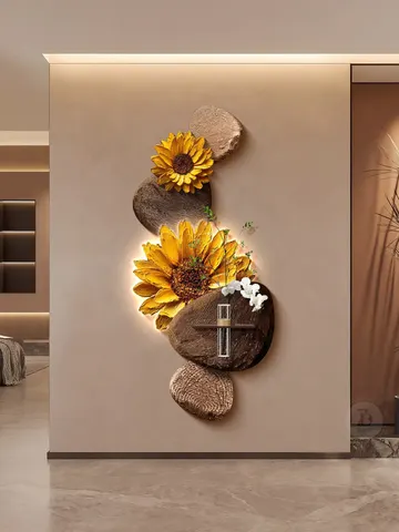 Light Luxury High-end Entryway Decor Painting Relief Three-dimensional Effect Sandstone Heart-shaped Minimalist Wall Art