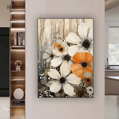 Light Luxury High Sense Flower Porch Wall Decor Paintings Living Room Sofa Background Wall Corridor Crystal Porcelain Painting