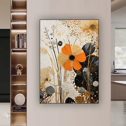 Light Luxury High Sense Flower Porch Wall Decor Paintings Living Room Sofa Background Wall Corridor Crystal Porcelain Painting