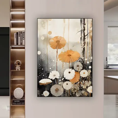 Light Luxury High Sense Flower Porch Wall Decor Paintings Living Room Sofa Background Wall Corridor Crystal Porcelain Painting