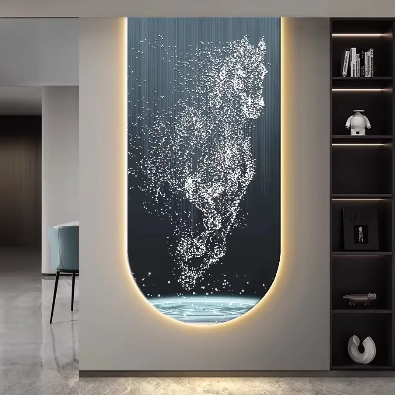 Light Luxury Horse Wall Art Home Decor Into the End of the Corridor Crystal Painting Sofa Background Wall Led Painting